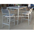 Outdoor garden bar furniture sets plastic wood aluminium bar chair and table